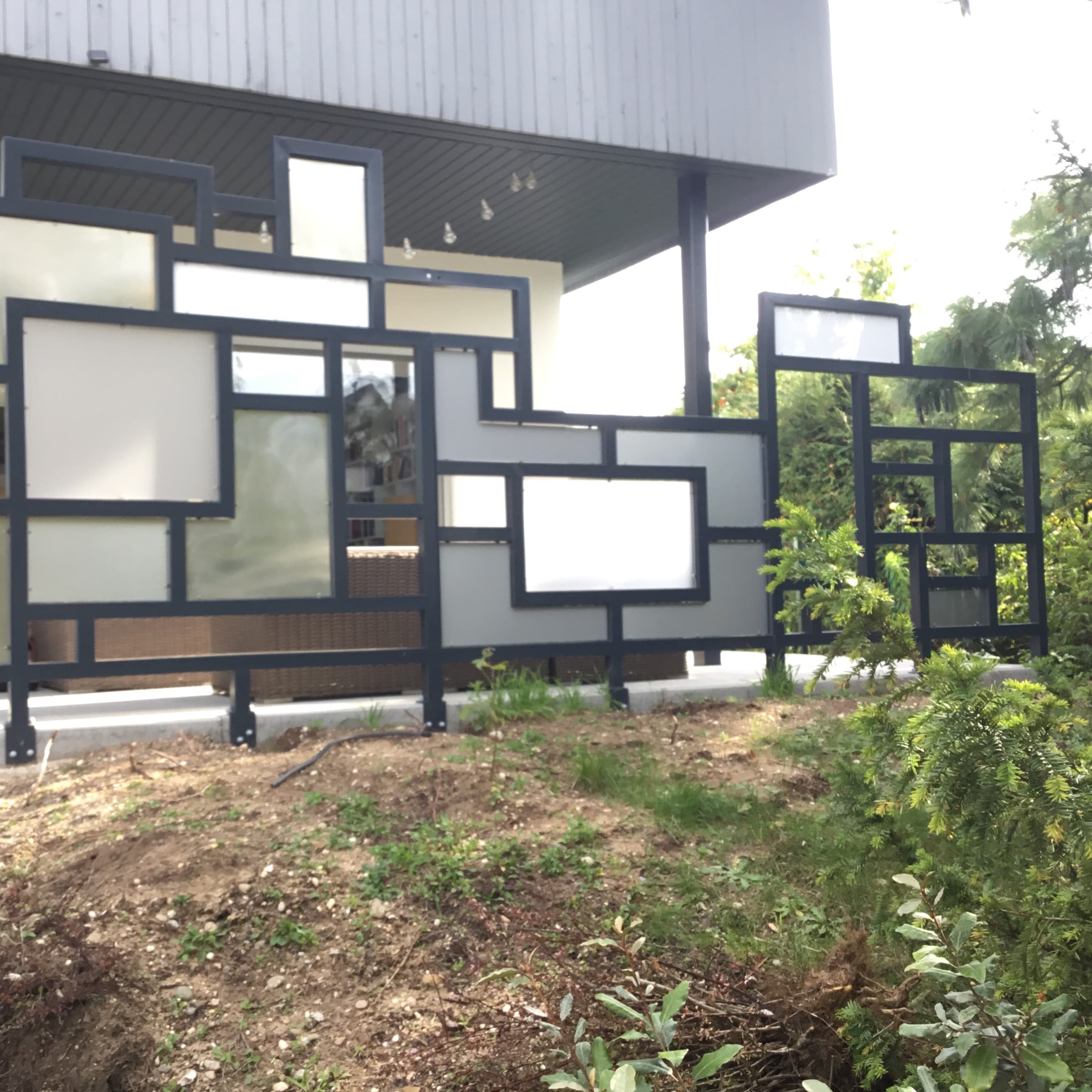 Brise vue en plexiglass dépoli