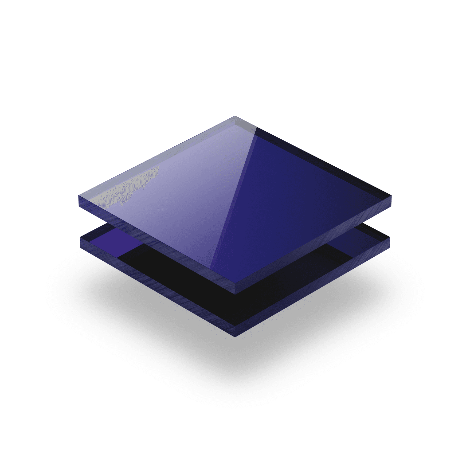 Plexiglass mirroir bleu