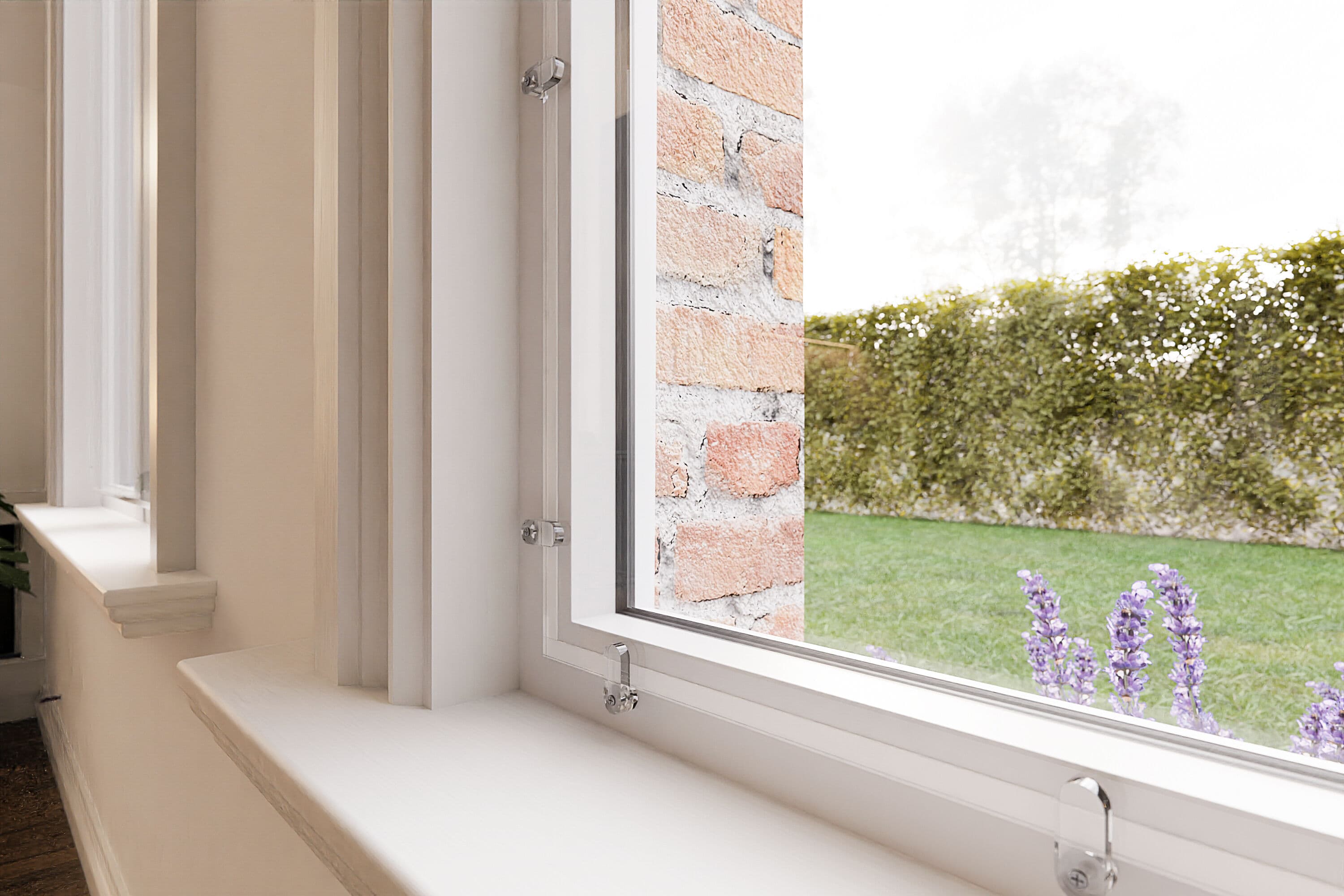 Survitrage plexiglass - installation flexible avec des taquets