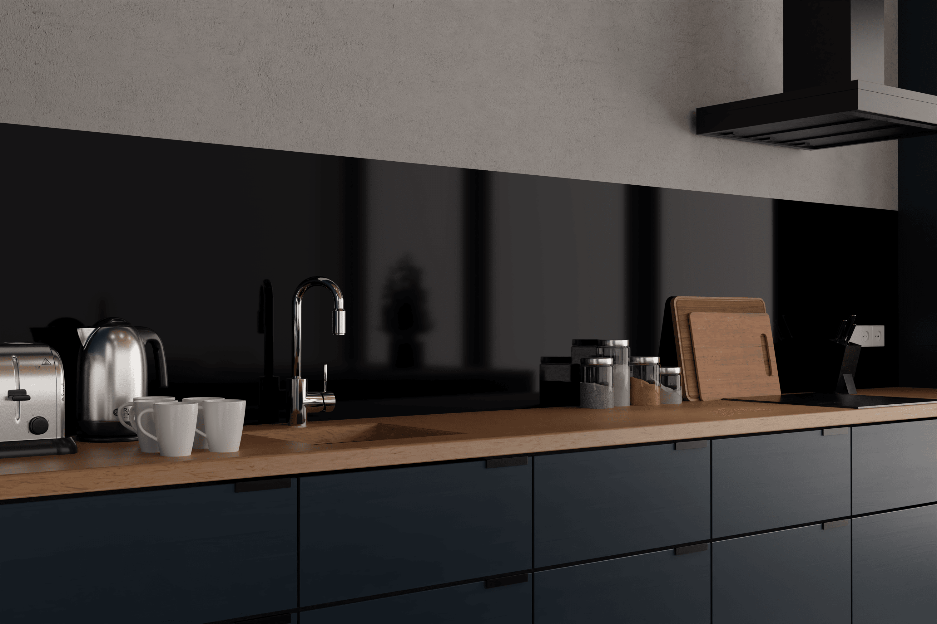 Zwarte keuken achterwand3