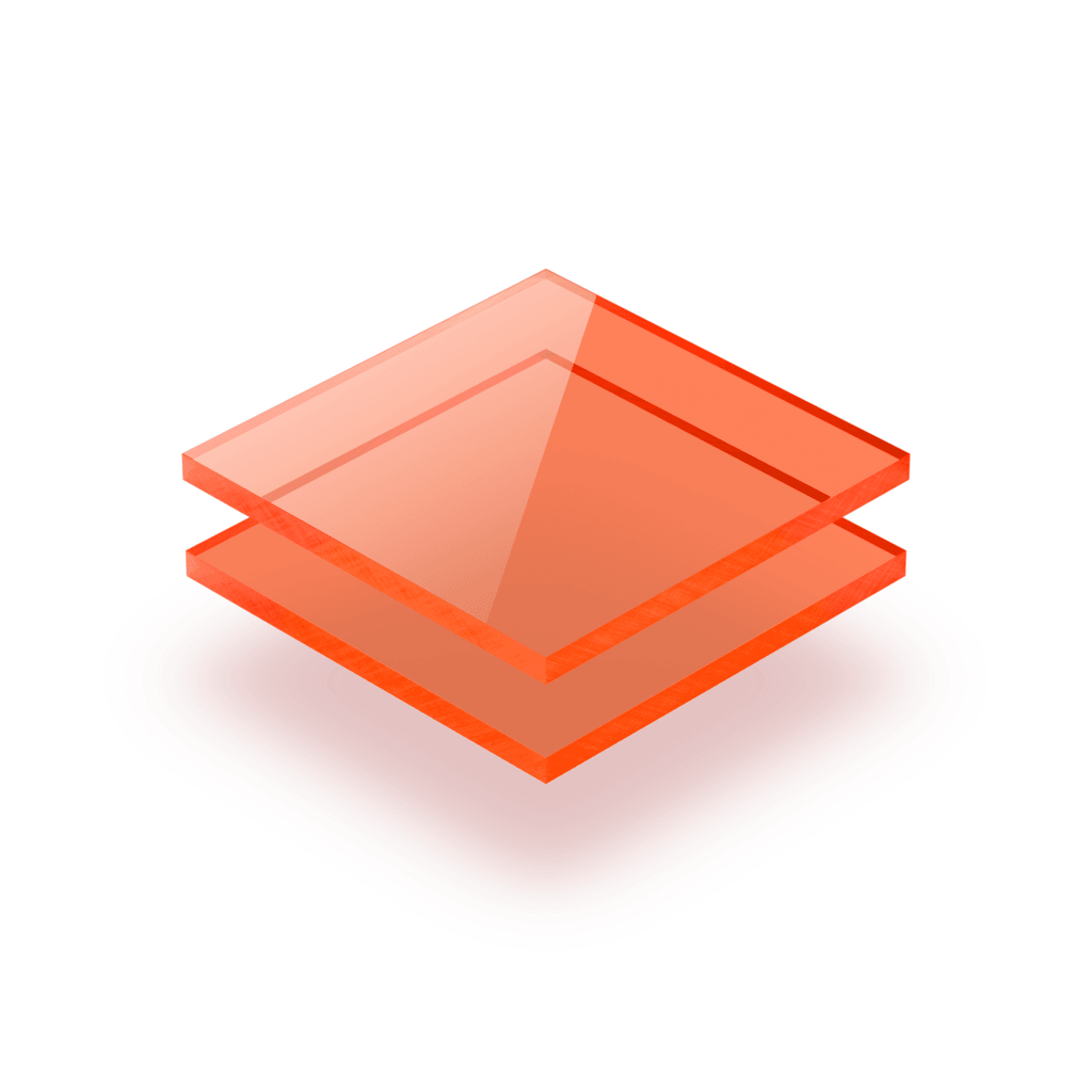 Acrylglasplatte fluoreszierend Orange
