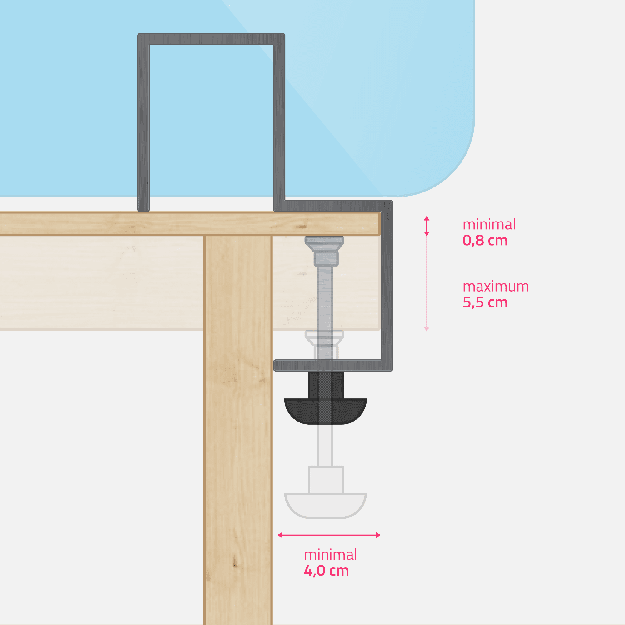 Specifications petite pince de table