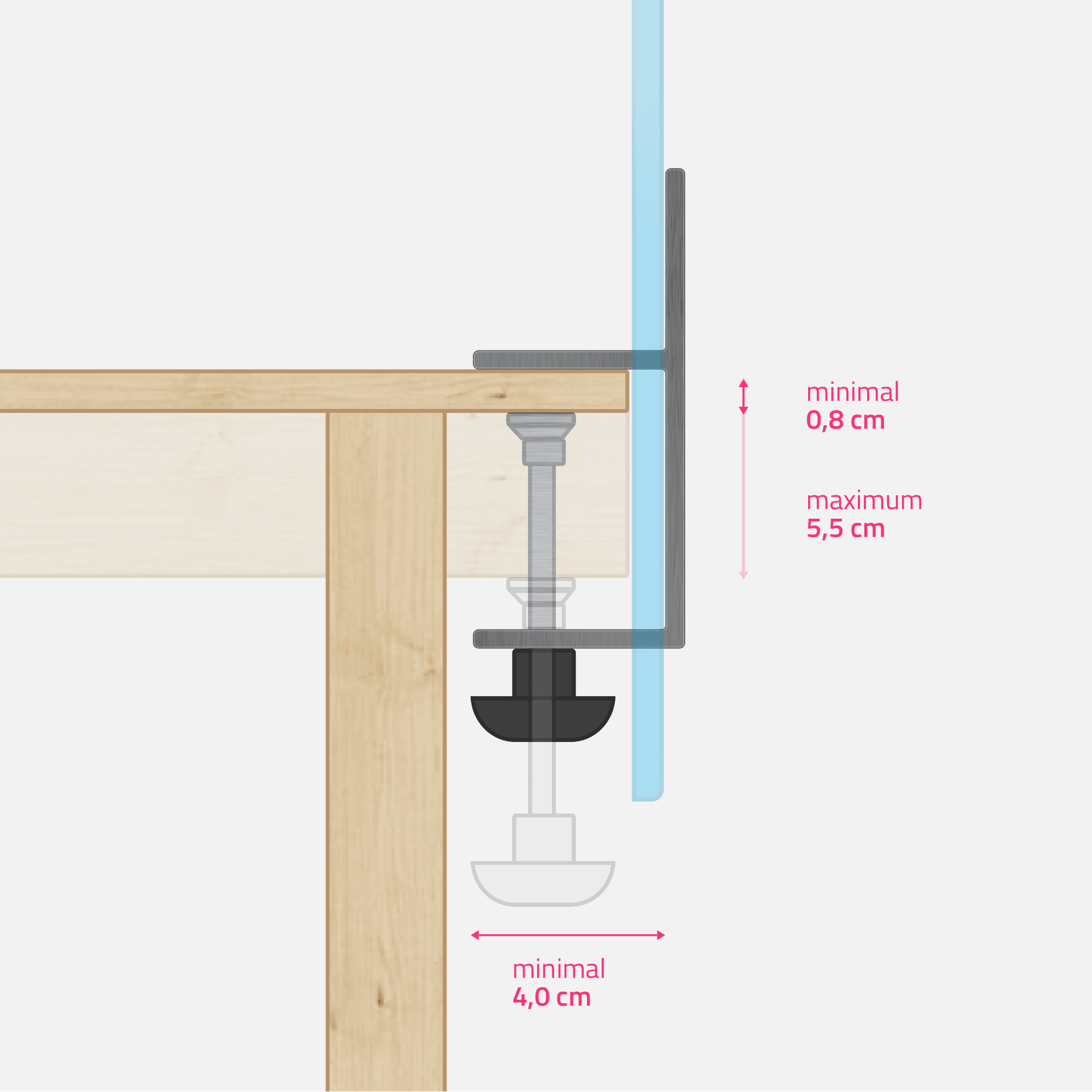 specifications grande pince de table
