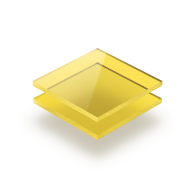 Plaque plexiglass jaune teinté