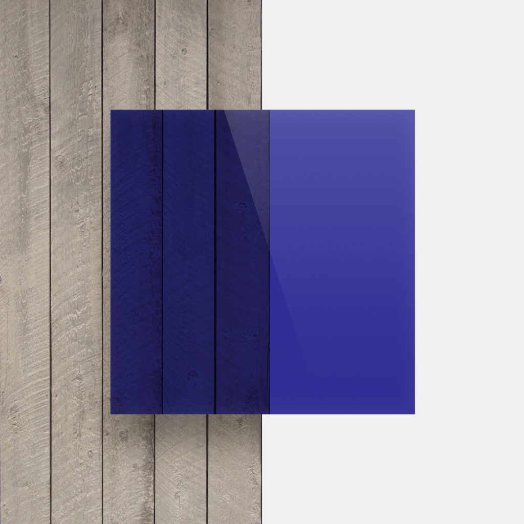 Plaque plexiglass bleu teinté