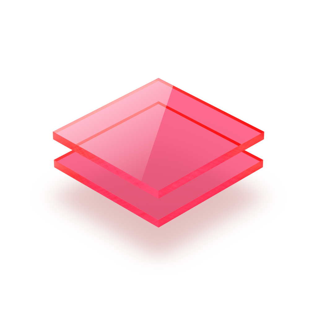 Plaque plexiglass fluorescent rouge