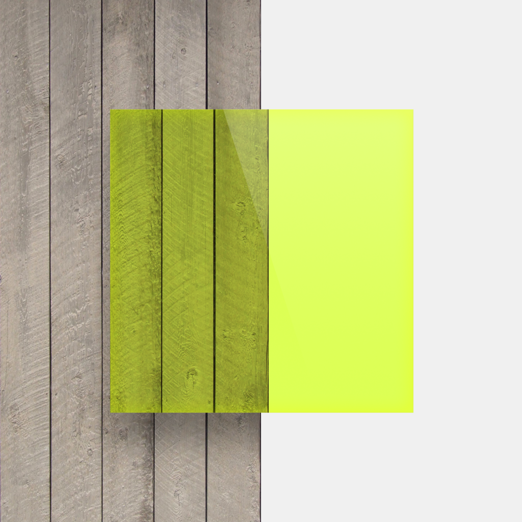 Plaque plexiglass fluorescent vert