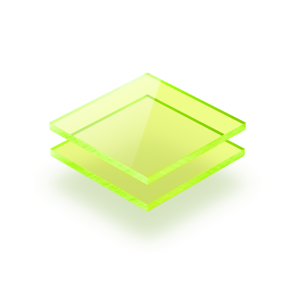 Plaque plexiglass fluorescent vert