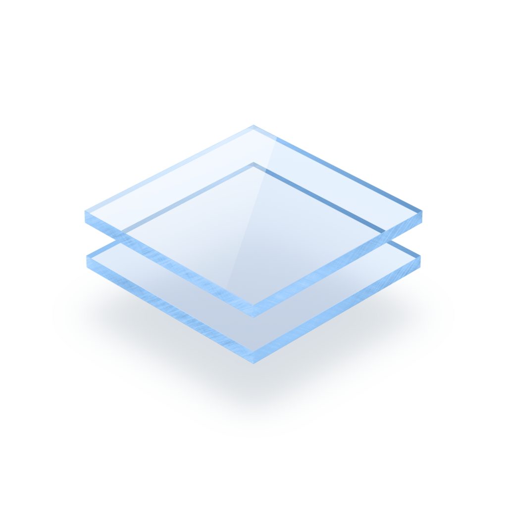 Plaque plexiglass fluorescent blue