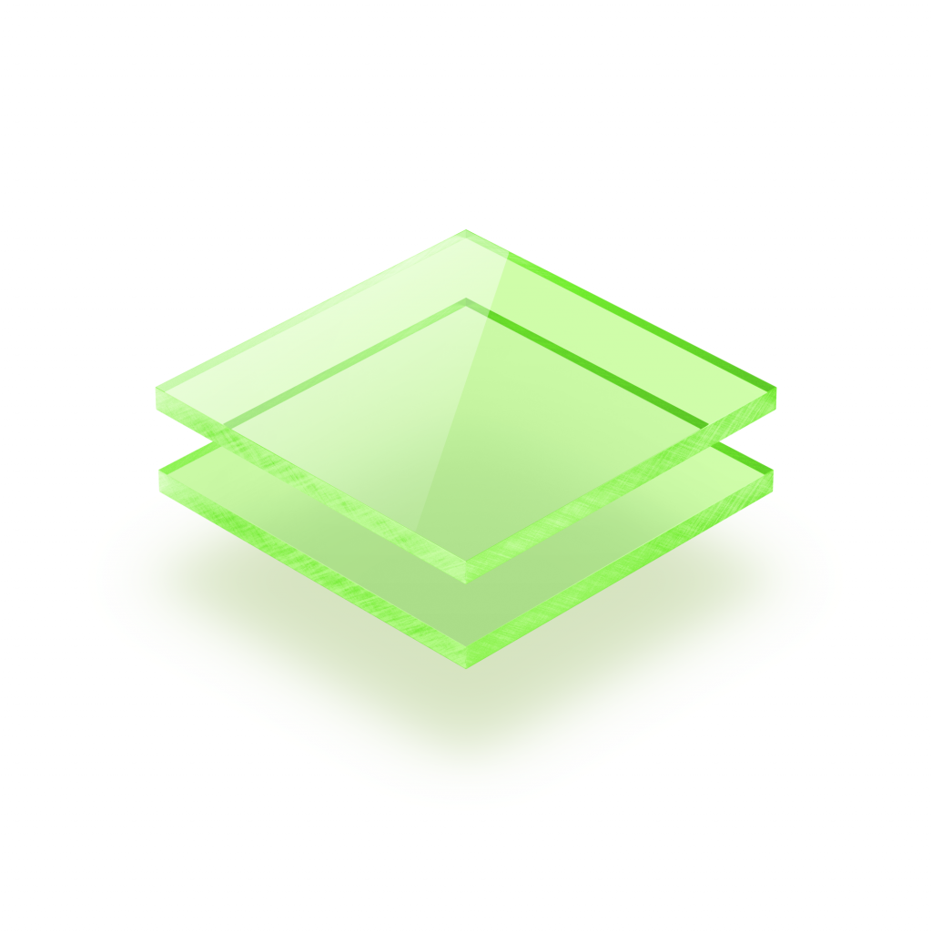 Plexiglass fluorescent vert