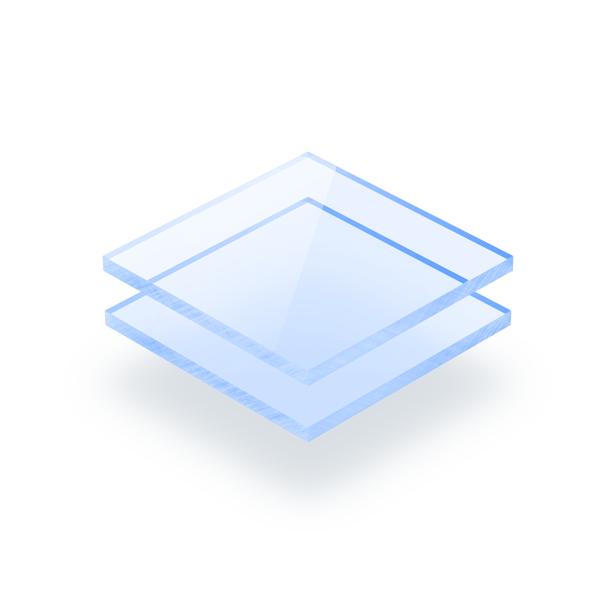 Plaque plexiglass miroir 3mm bleu